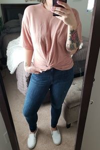 Fashion Nova mauve front knot top